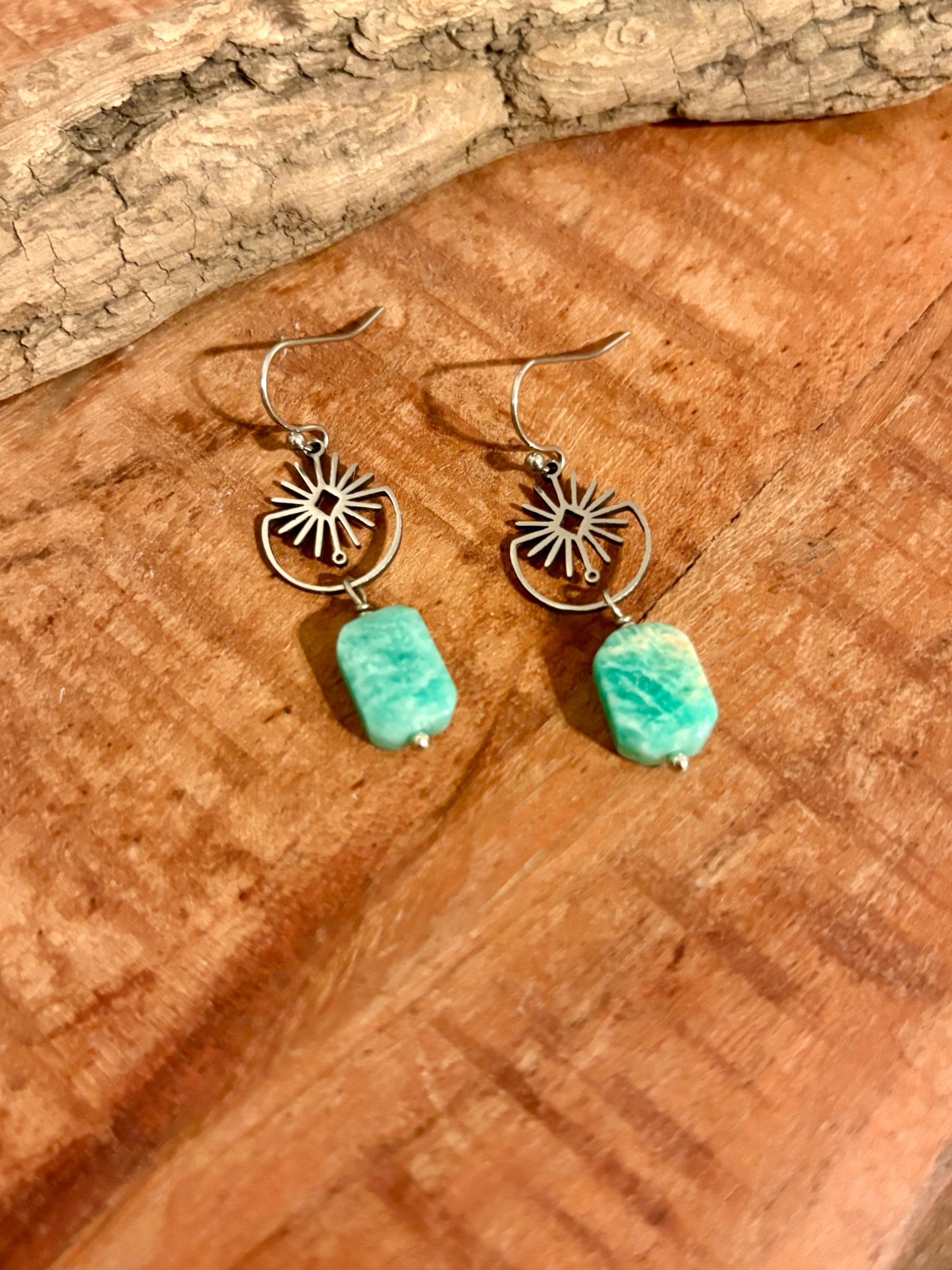 Handmade Earrings | Stone Silver Sunburst