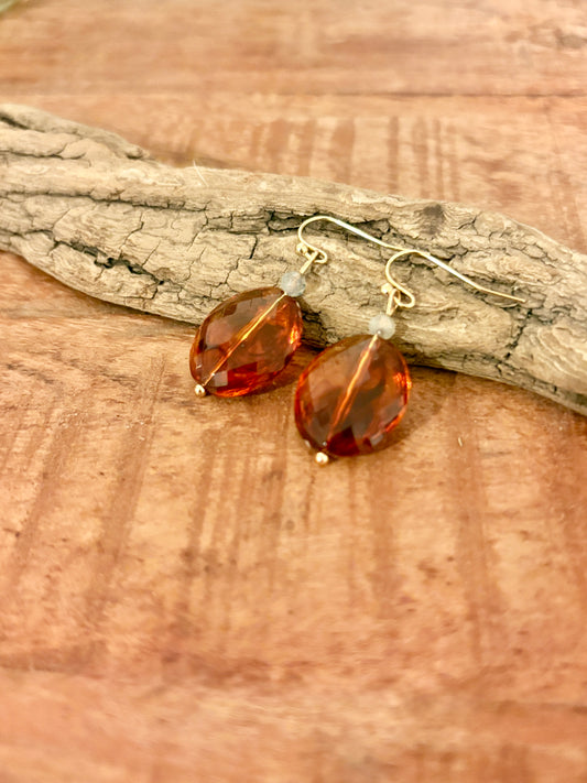 Handmade Earrings | Amber Drops