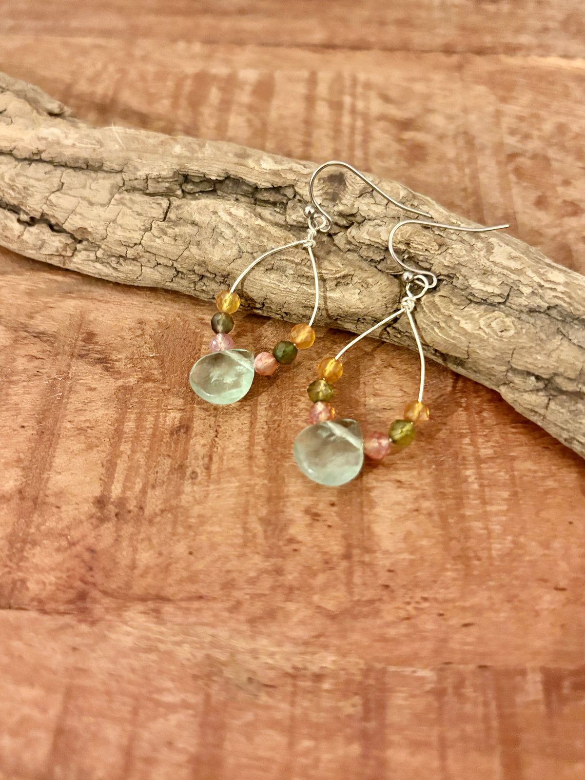 Handmade Earrings | Silver Beaded Teardrop
