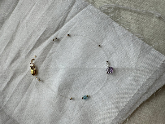 Handmade Bracelet | Pear Amethyst + Blue Topez