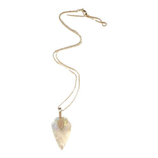 Necklace | Opal Glass Arrowhead