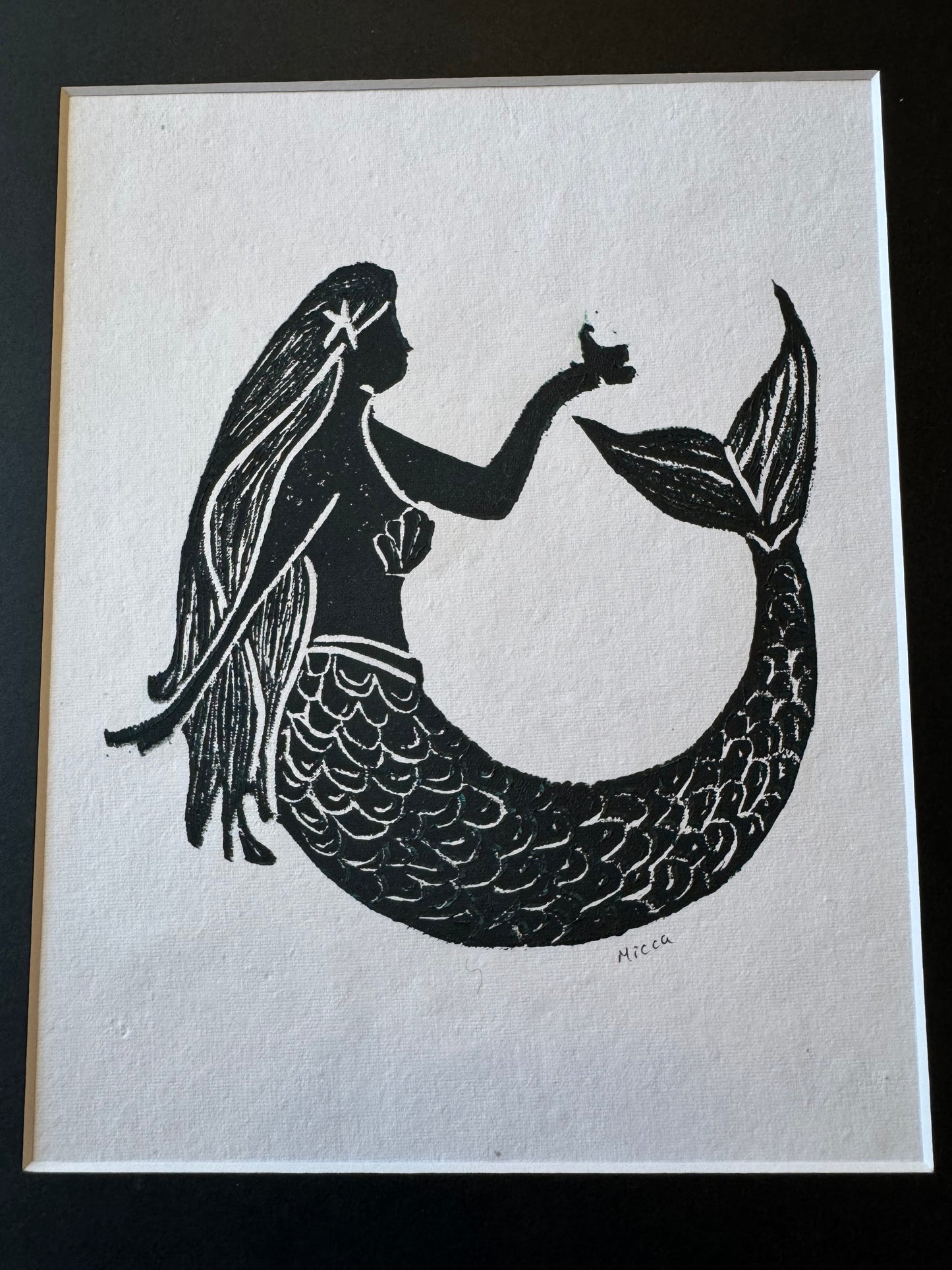 Mermaid’s Song Block Print | 11" x 14"