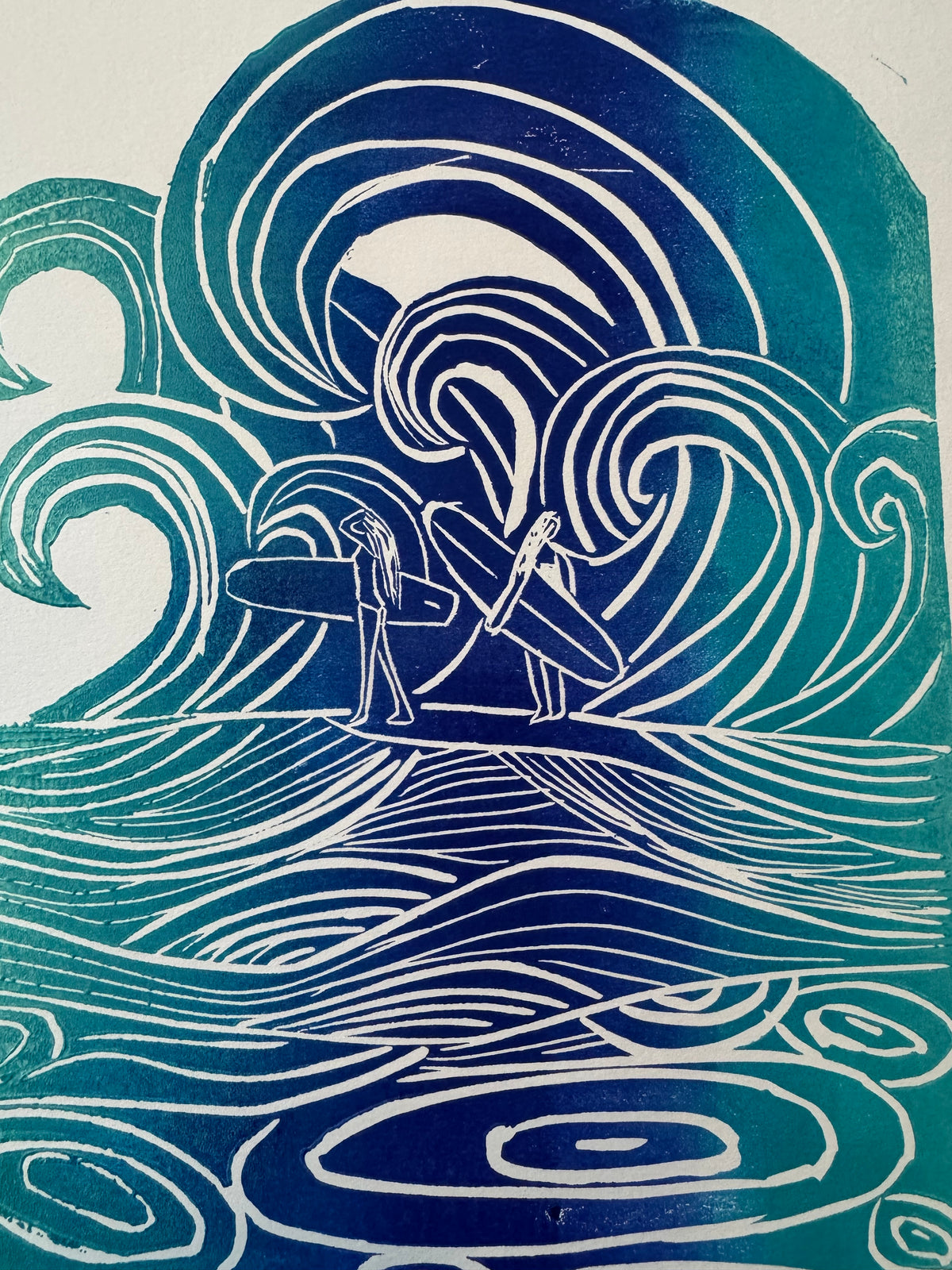Surfing the Swell Block Print | 11" x 14"