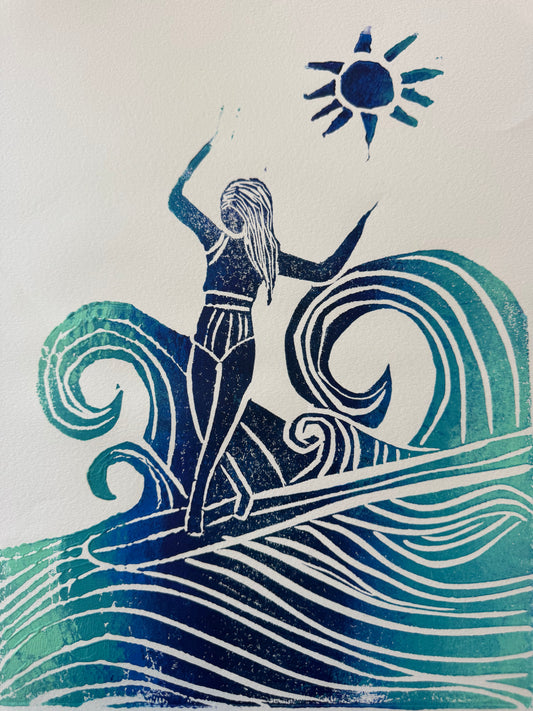 Wave Dancer Block Print | 11" x 14"