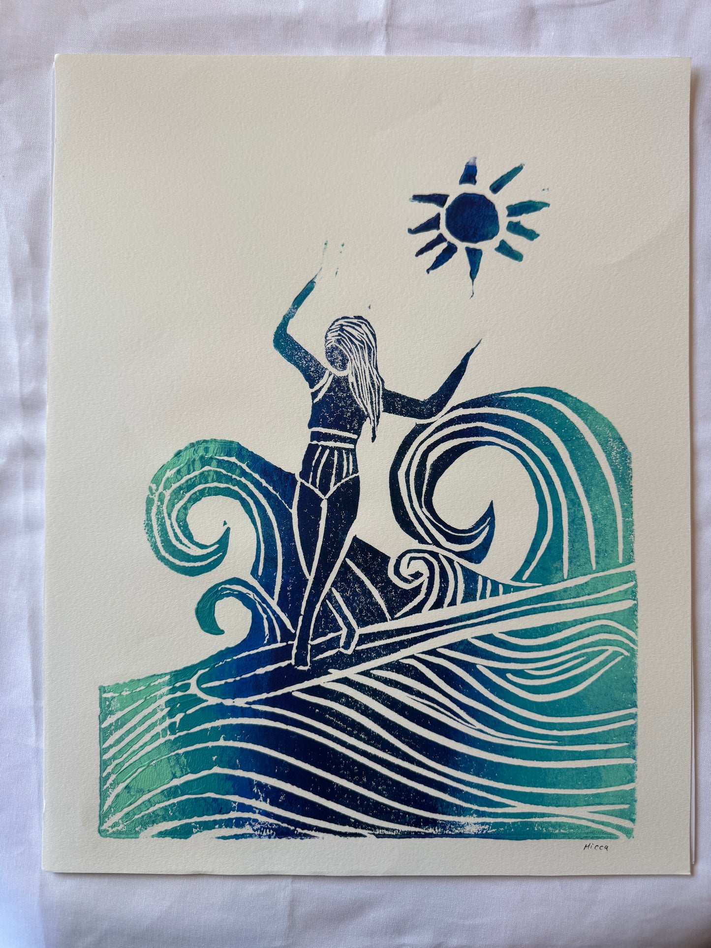 Wave Dancer Block Print | 11" x 14"