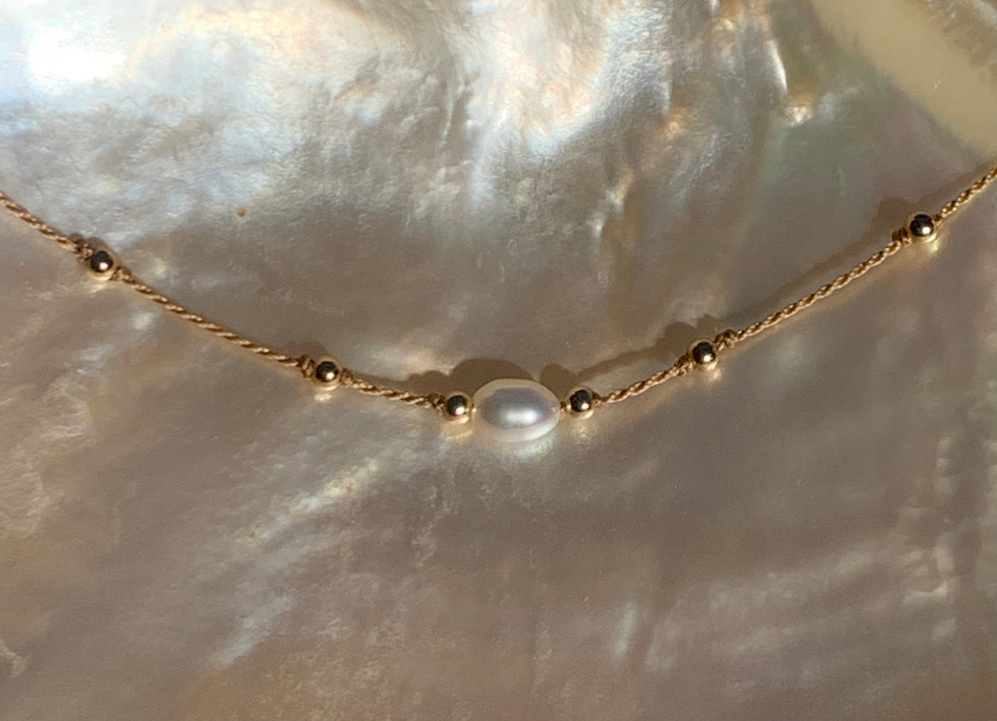 Pearl Silk Choker Necklace | 3