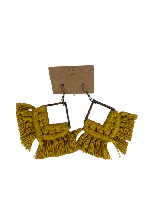 Earrings | Square Fringe | Mustard