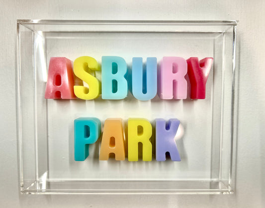 Resin and Acrylic "Asbury Park" Sign, 8 x 10, Multi Color (5)