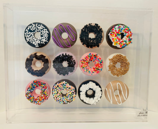 Resin and Acrylic 12 Donut Art, 8 x 10, Multi-Color (4)