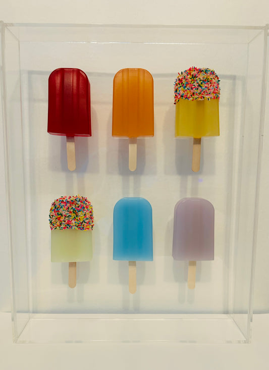 Resin and Acrylic 6 Popsicle Art, 11 x 14, Multi-Color (2)