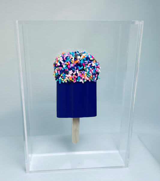 Resin and Acrylic Single Popsicle Art, 5 x 7, Purple