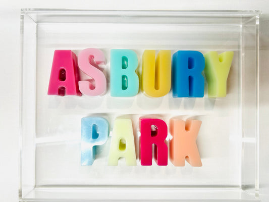 Resin and Acrylic "Asbury Park" Sign, 8 x 10 Multi-color (CIR041)