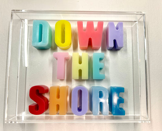 Resin and Acrylic "Down The Shore" Sign, 8 x 10, Multi Color (3)