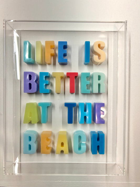 Resin and Acrylic "Life Is Better At The Beach" Sign, 11x14, Multi Color (2)