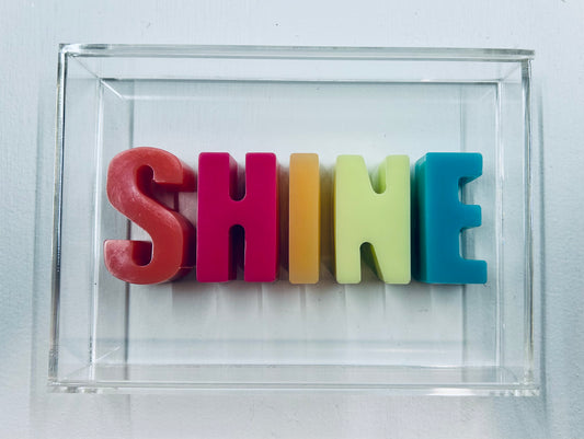 Resin and Acrylic "Shine" Sign, 5 x 7, Multi-Color CIR044