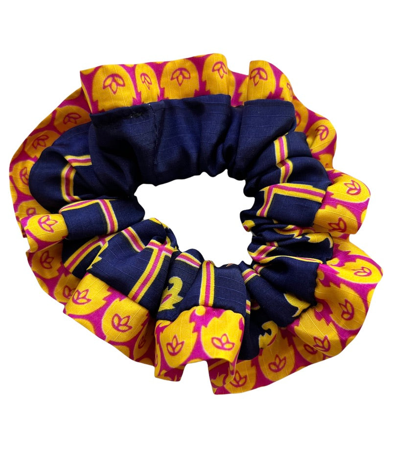 Scrunchie | Dark Blue/Pink/Yellow