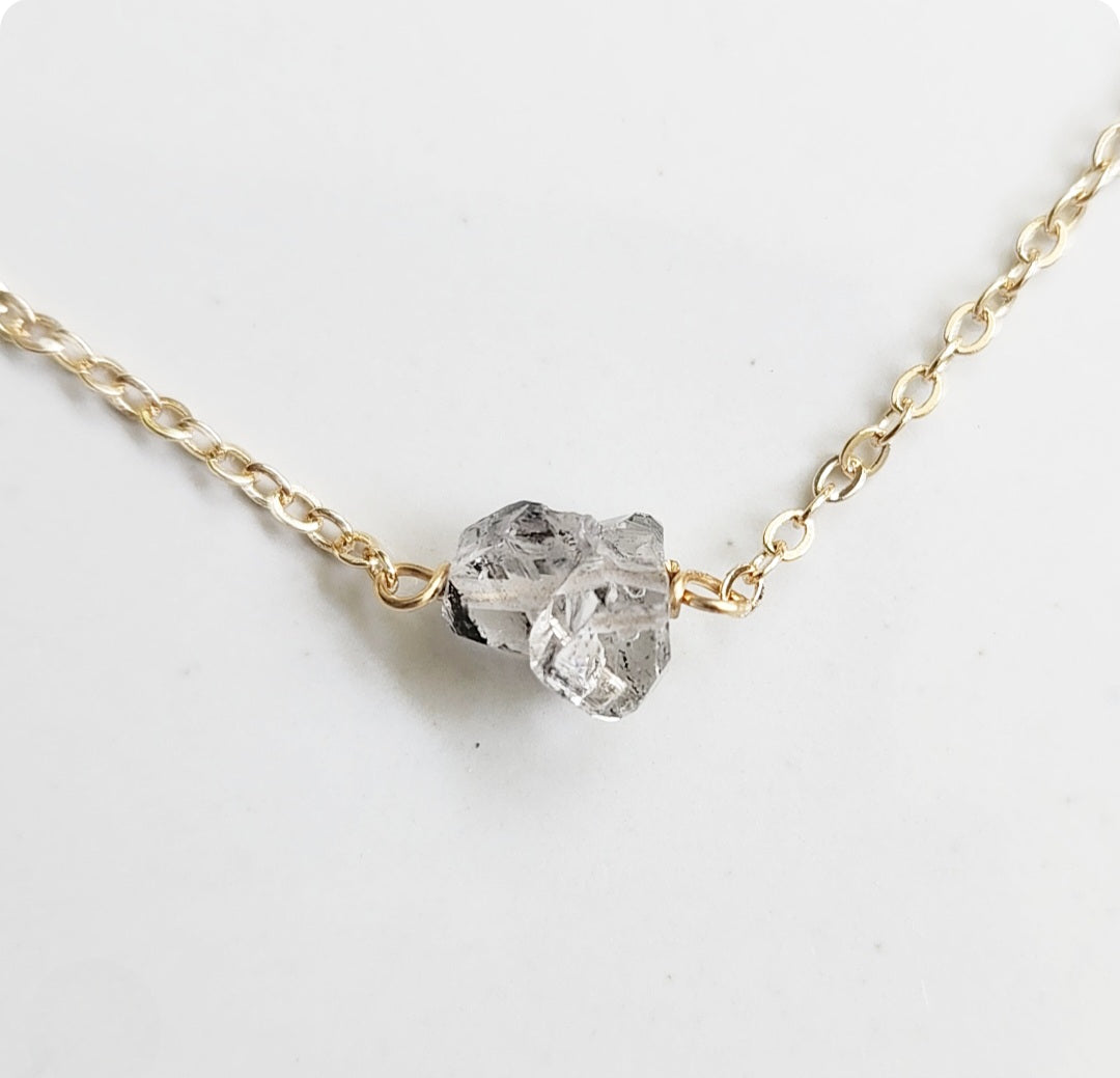 Tibetan Quartz + Brass Necklace