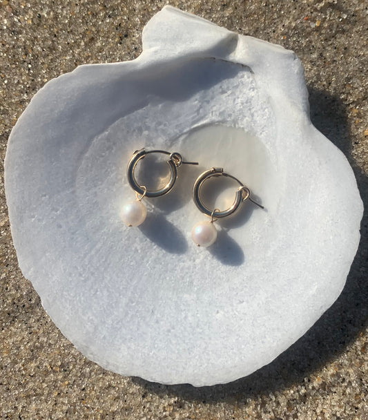 Vintage Pearl Hoops