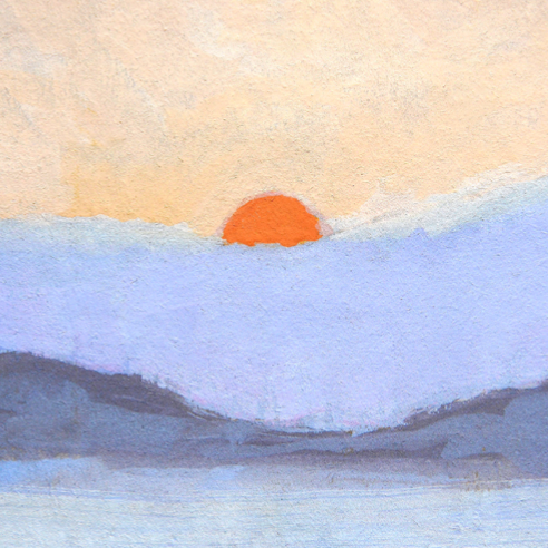 Wooden Print | Orange Sunset Marseille | 4x4