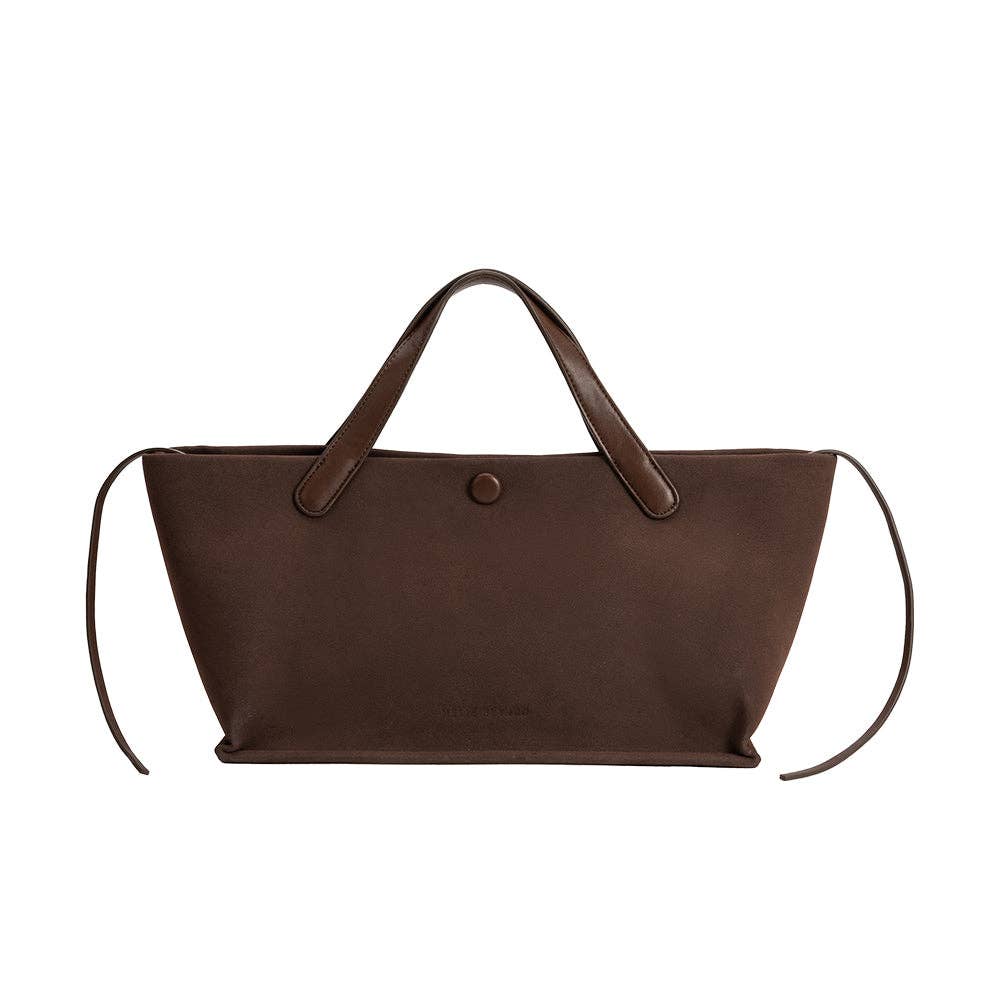 Recycled Vegan Suede Tote Bag | Chocolate