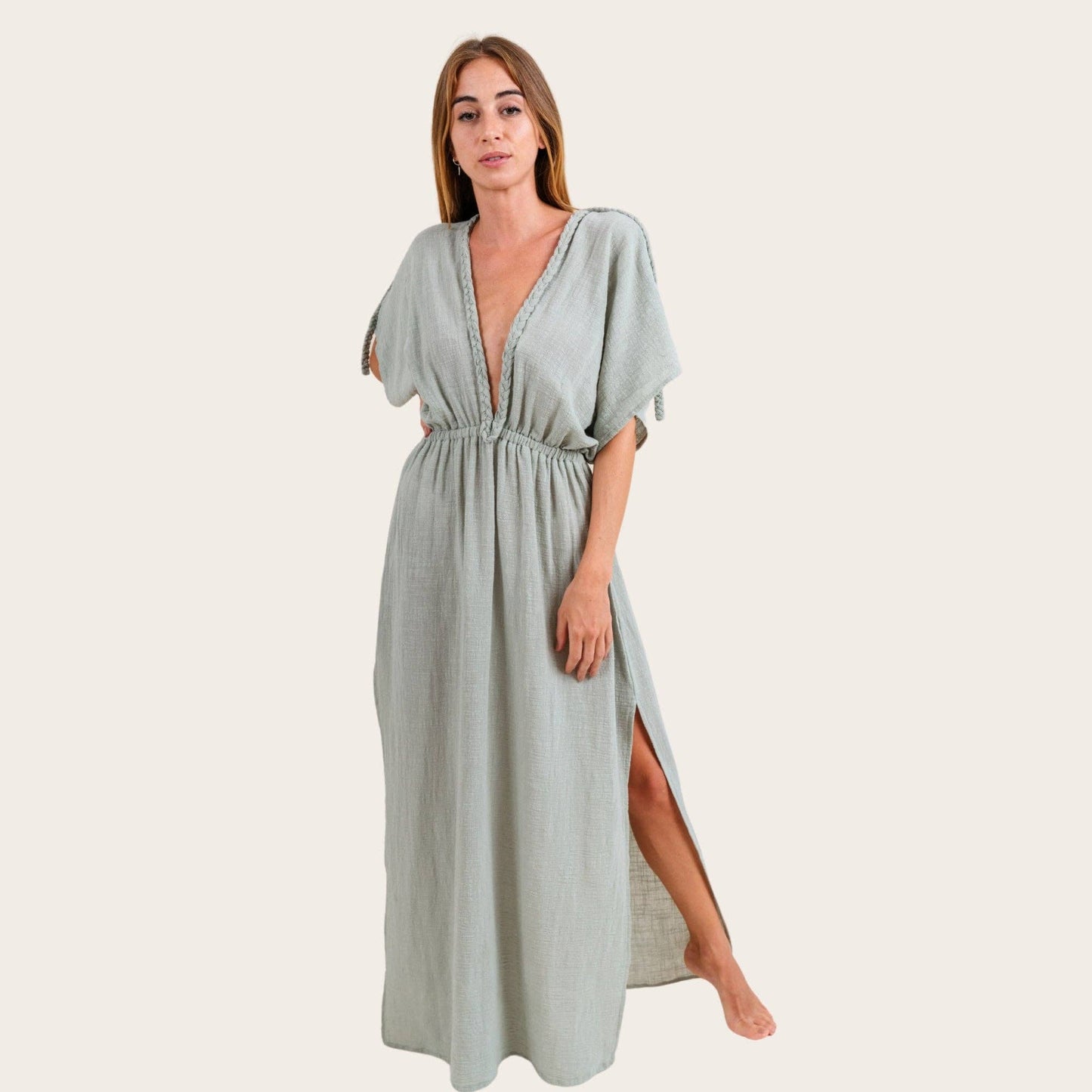 Boho Grecian Style Dress| Sage Green
