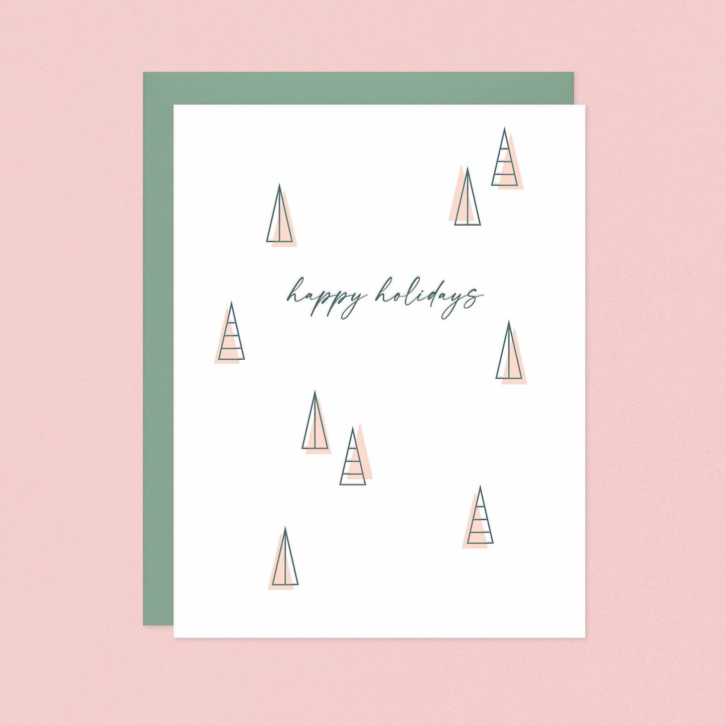 Modern Trees Letterpress Holiday Card