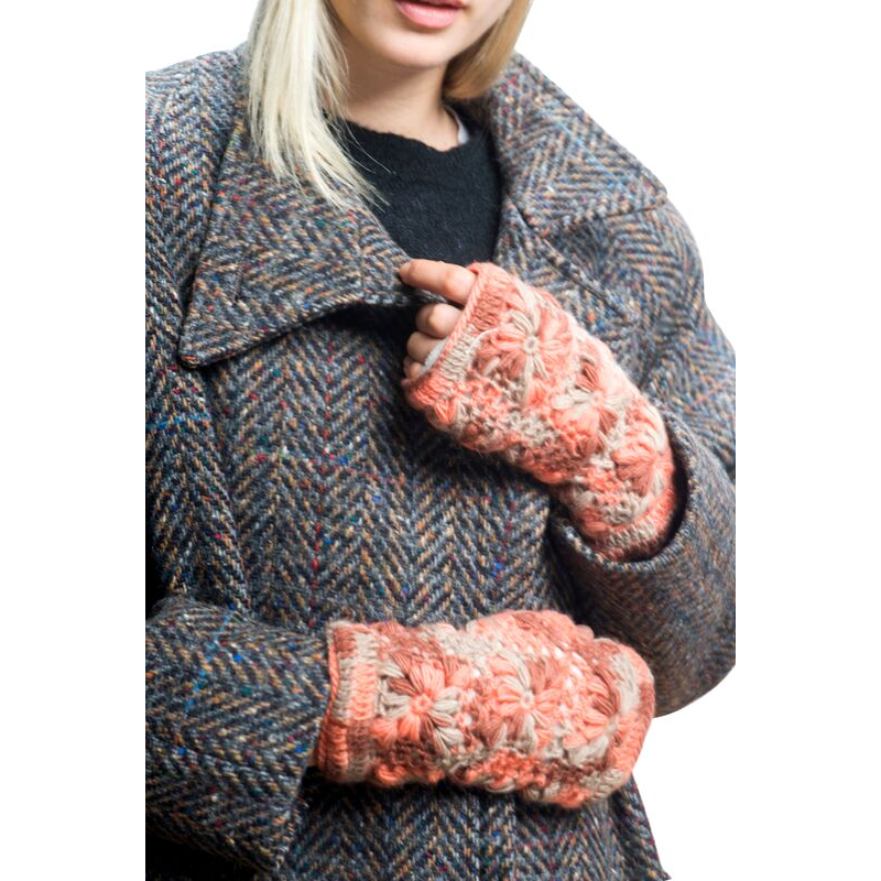 Crochet Handwarmers | Black Multi