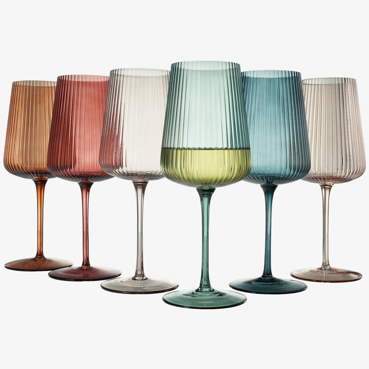 Muted Ribbed Wine Glass | 19 oz | Seasonal Color Collection
