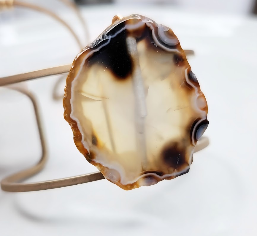 Agate + Brass Cuff