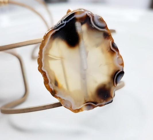 Agate + Brass Cuff