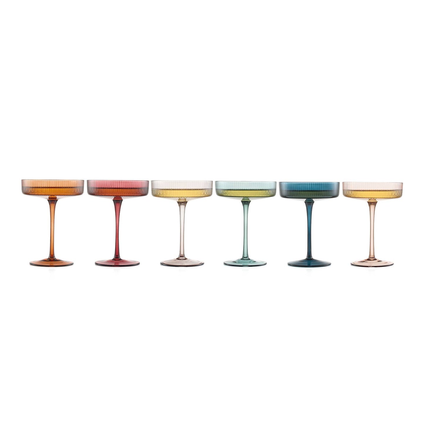 Ribbed Coup Glasses