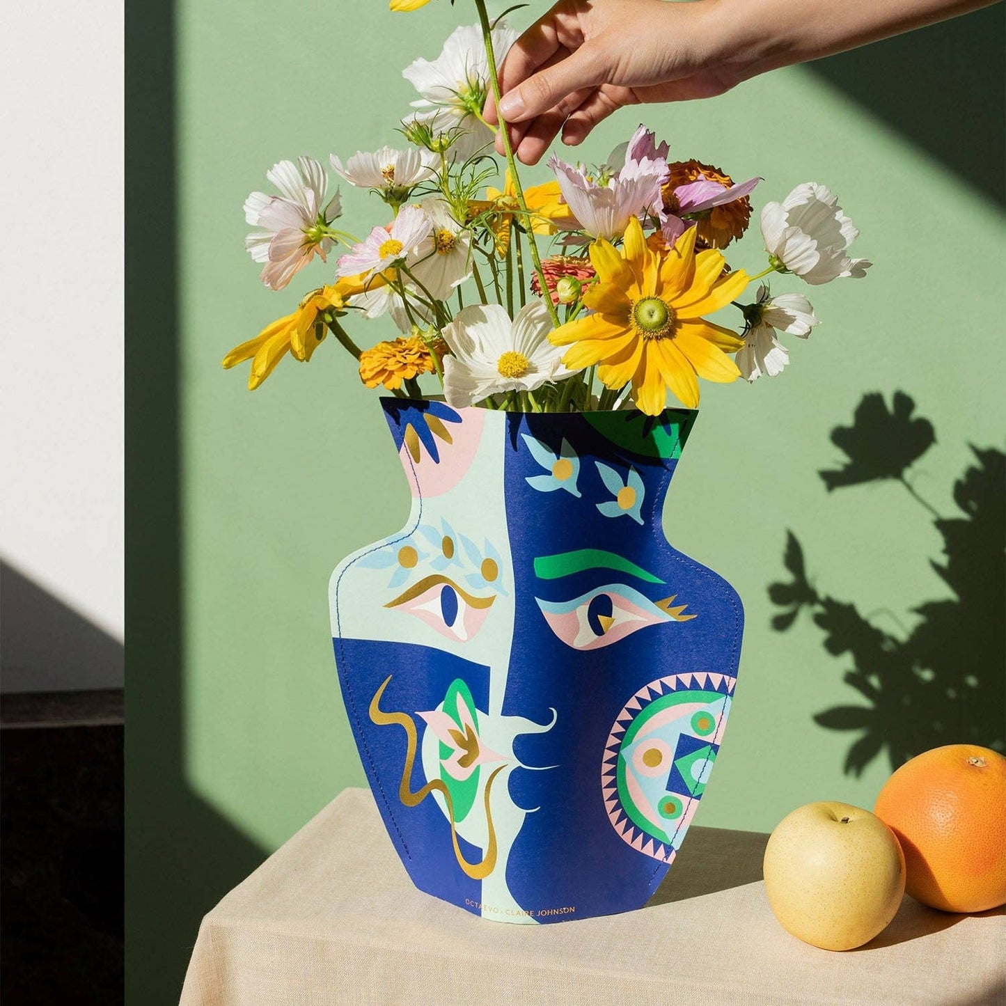 Flower Vase & Card Set | Blue