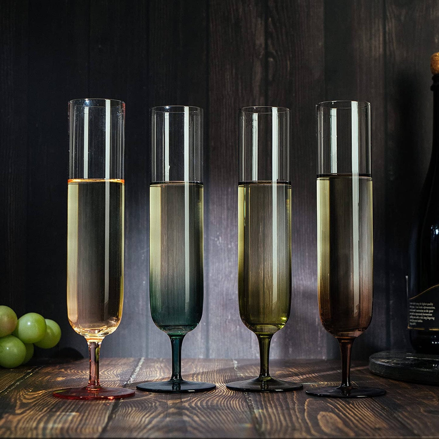 Fluted Champagne Glasses | Set of 4 | Muted