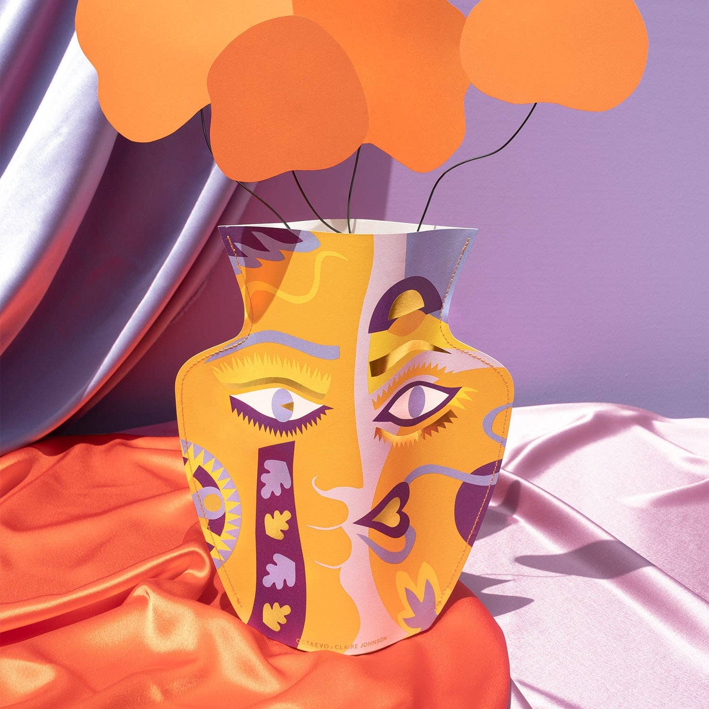 Flower Vase & Card Set | Orange