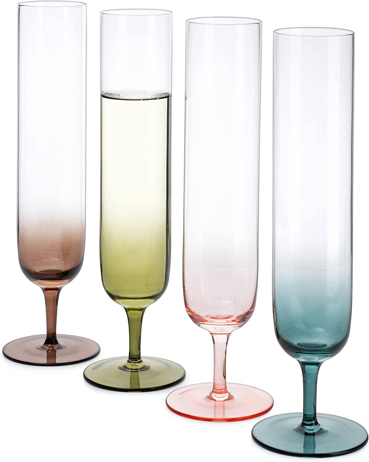 Fluted Champagne Glasses | Set of 4 | Muted