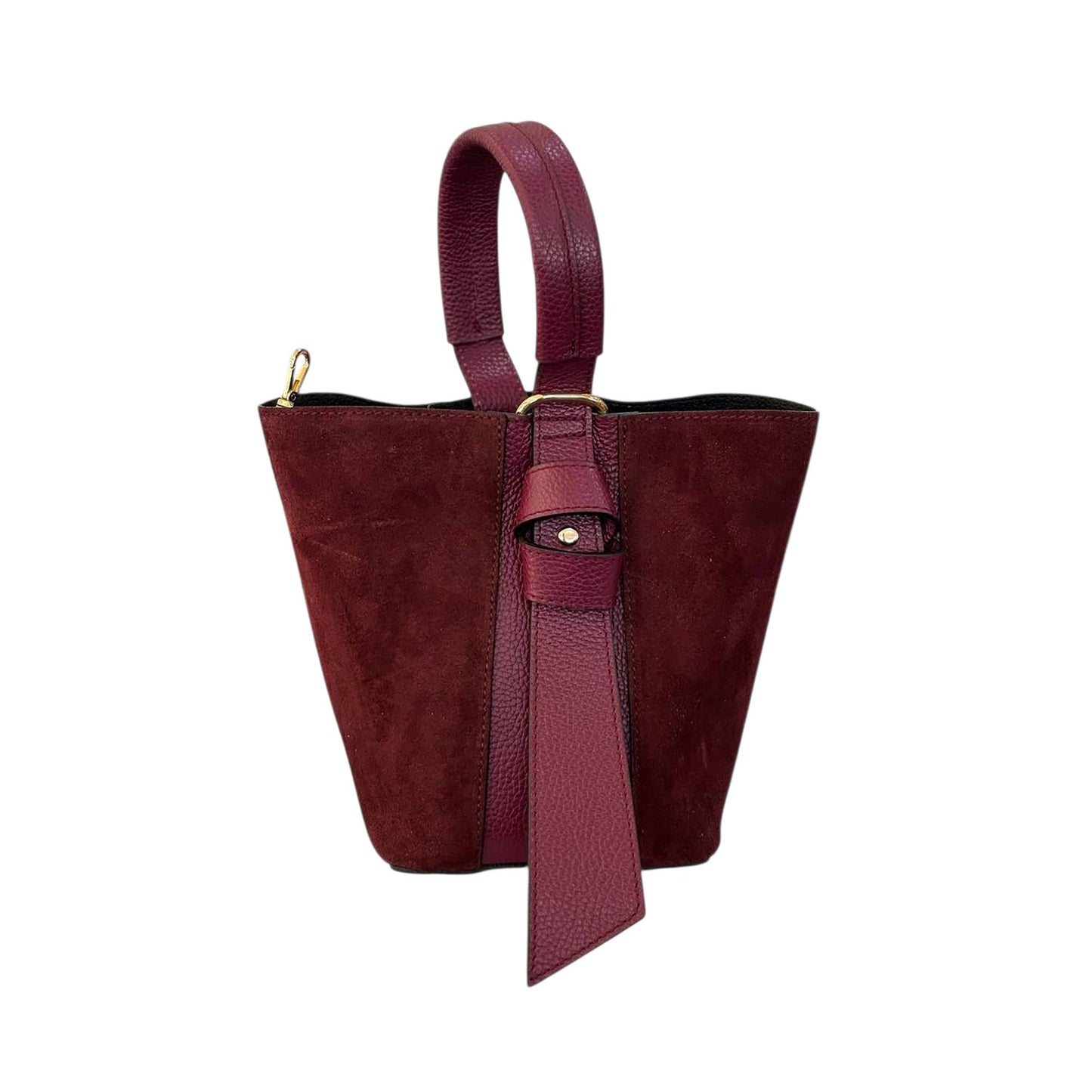 Italian Suede Convertible Handbag | Taupe