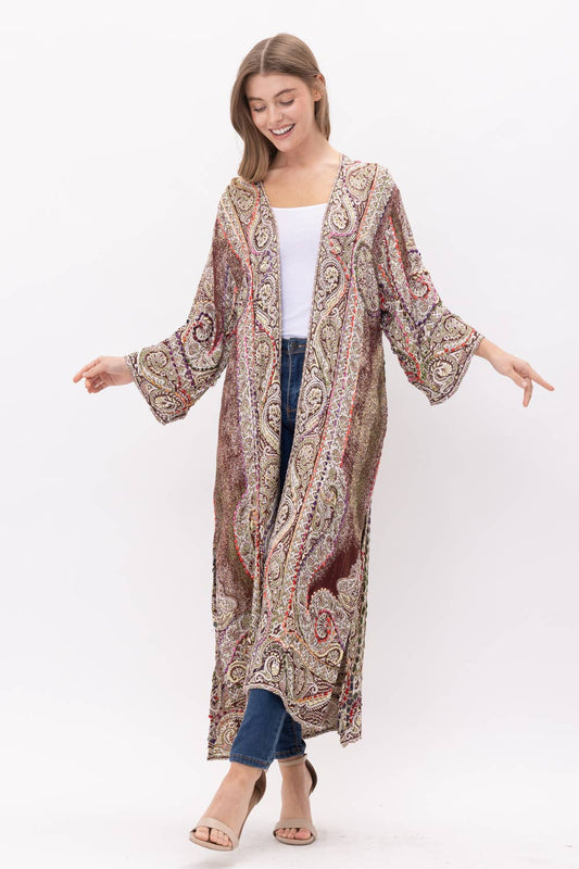 Kimono | Plum Paisley