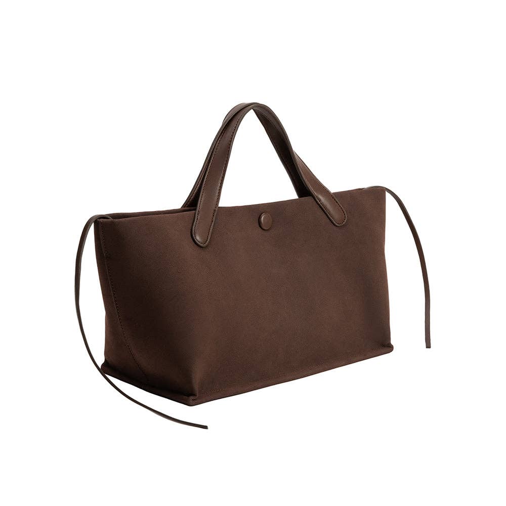 Recycled Vegan Suede Tote Bag | Chocolate