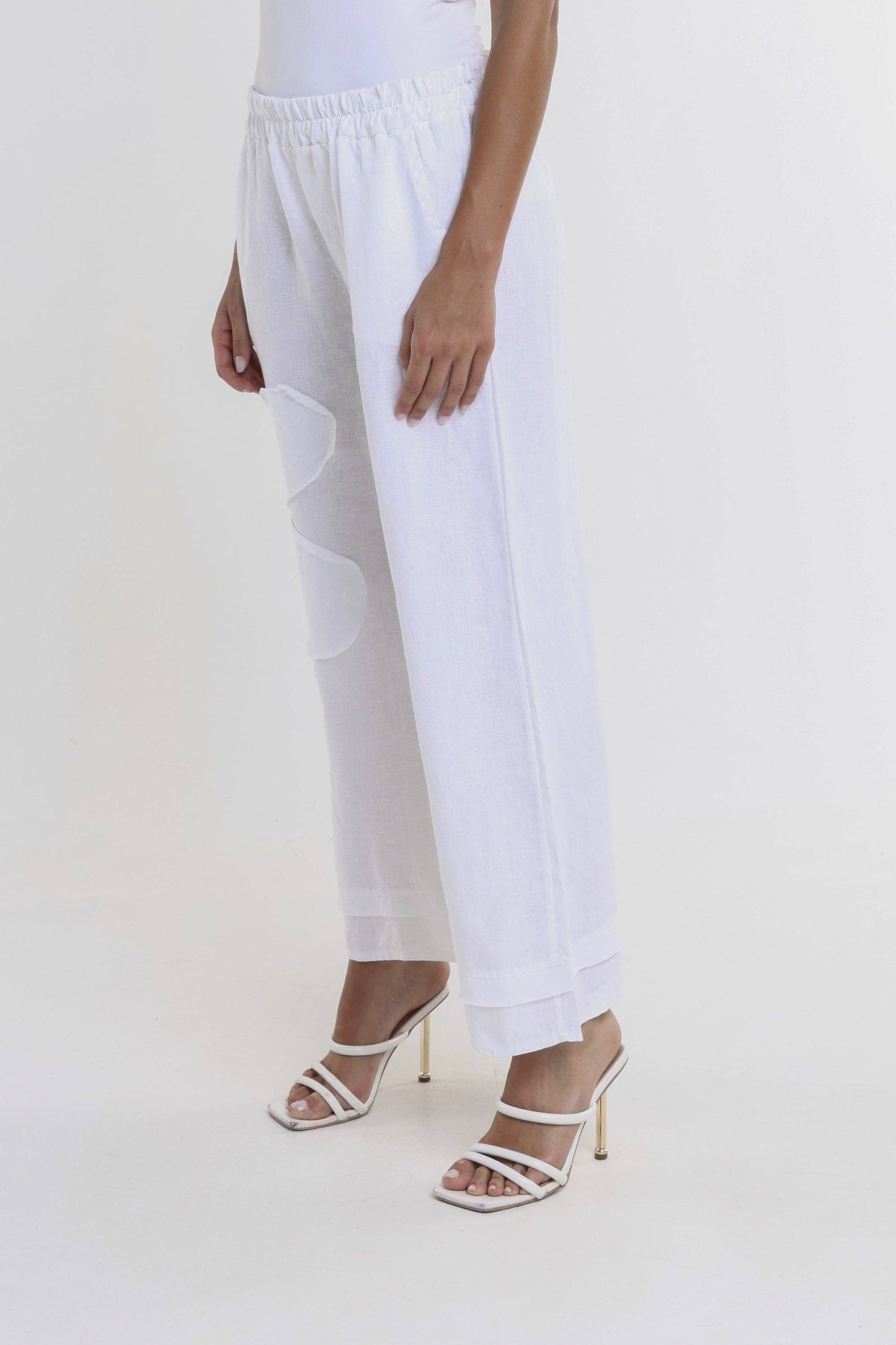 Raw Edge Linen Pant | Black