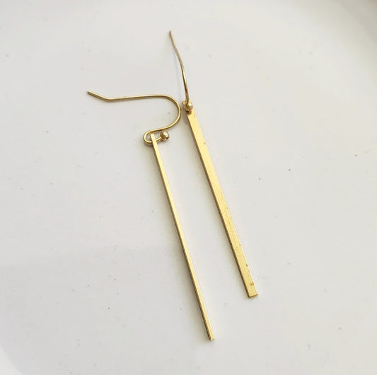 Brass Flat Bar Earrings
