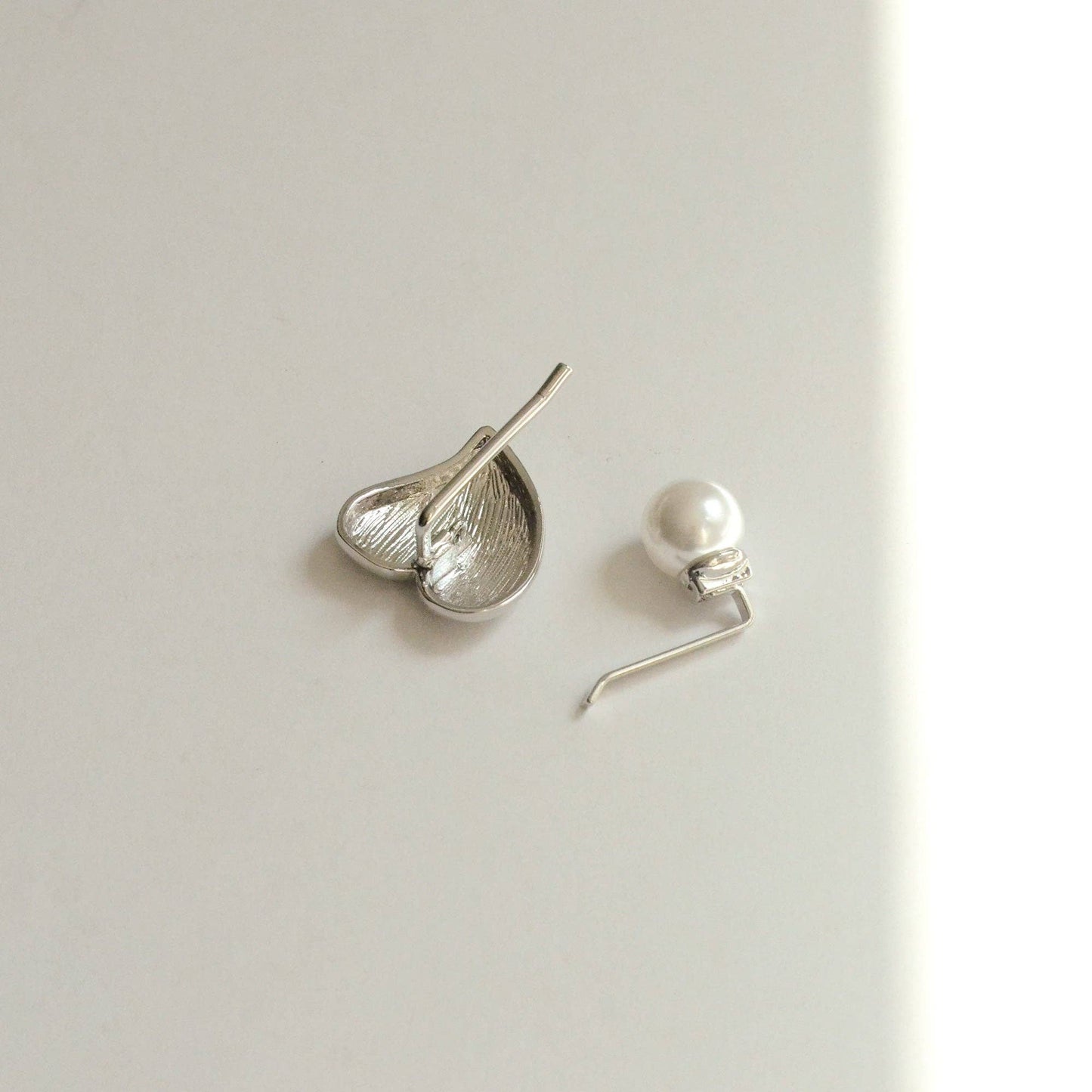 Mini Heart & Pearl Hair Stick Set| Silver