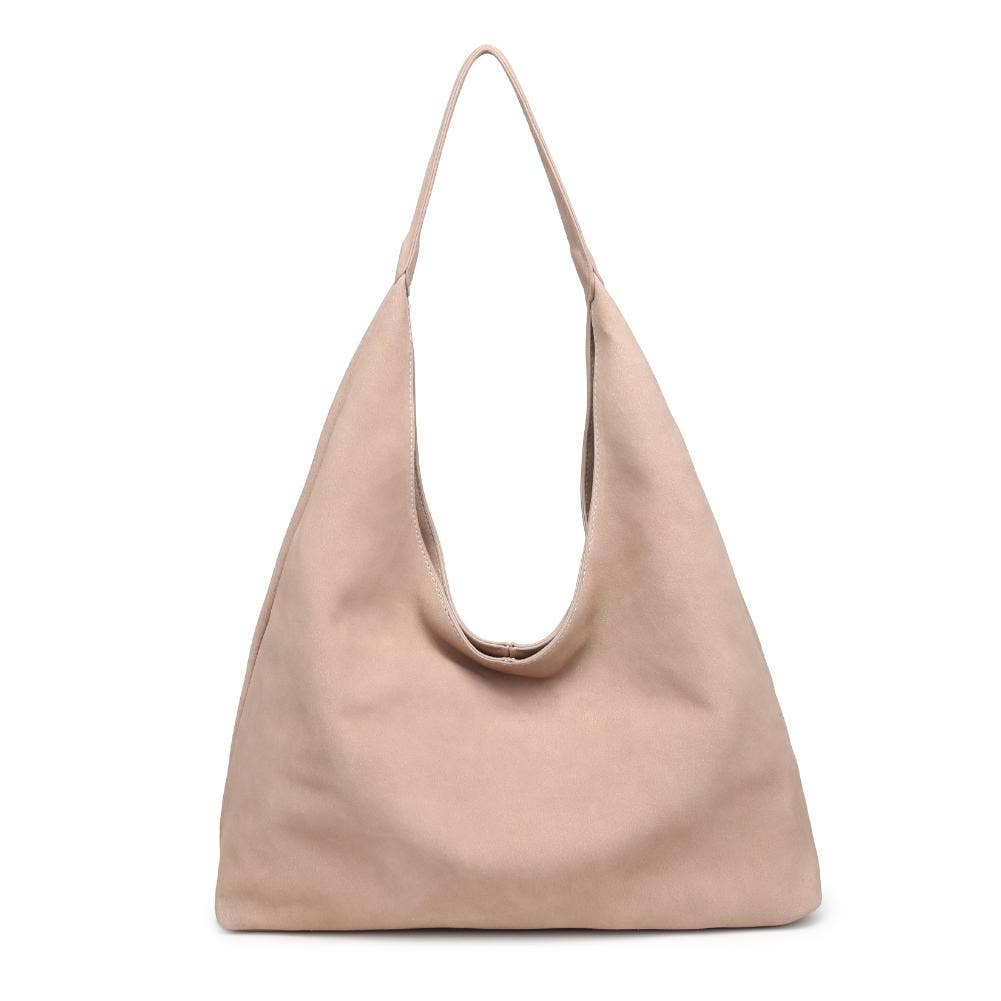 Genuine Suede Leather Hobo |Natural