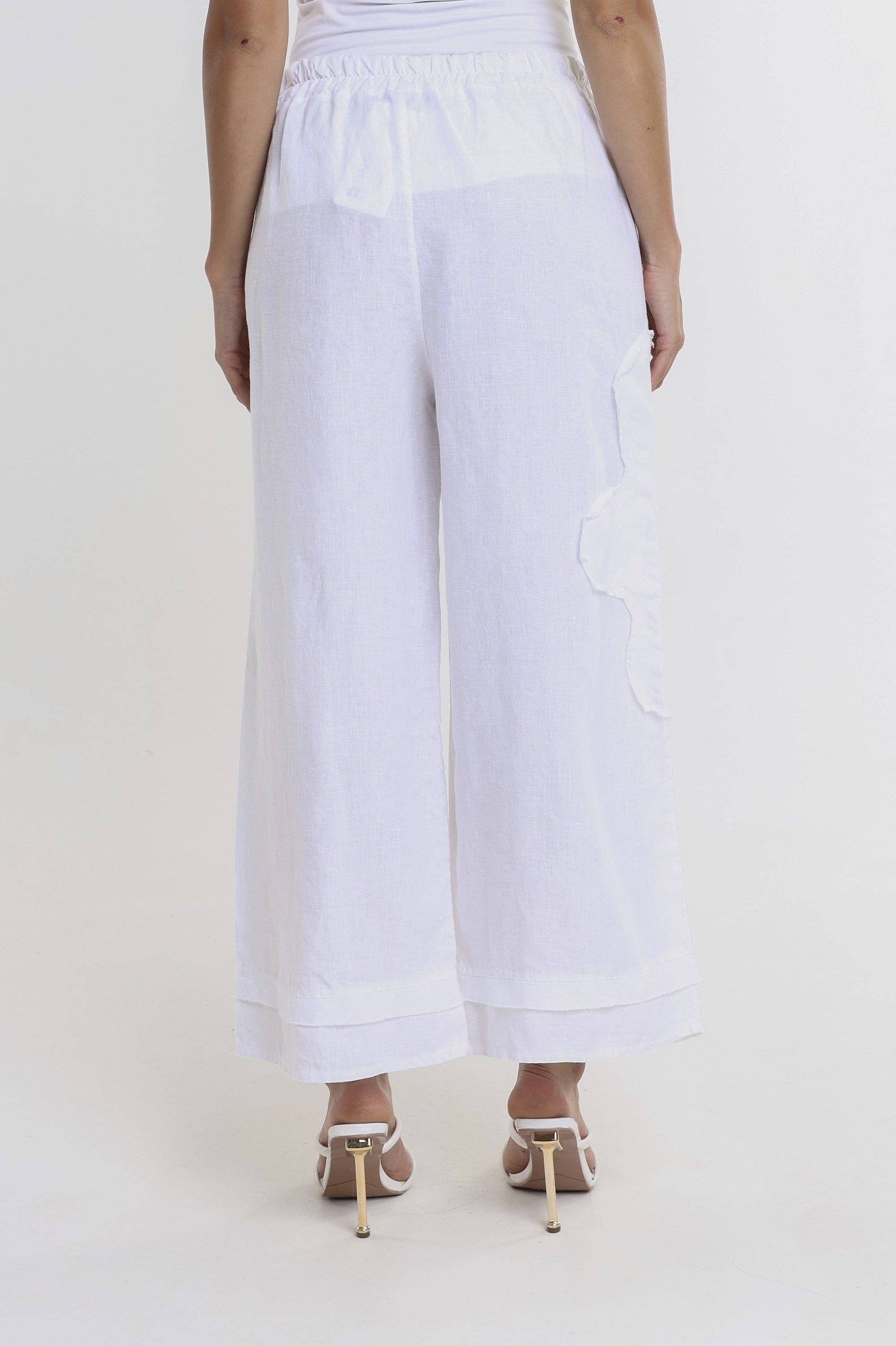 Raw Edge Linen Pant | Black