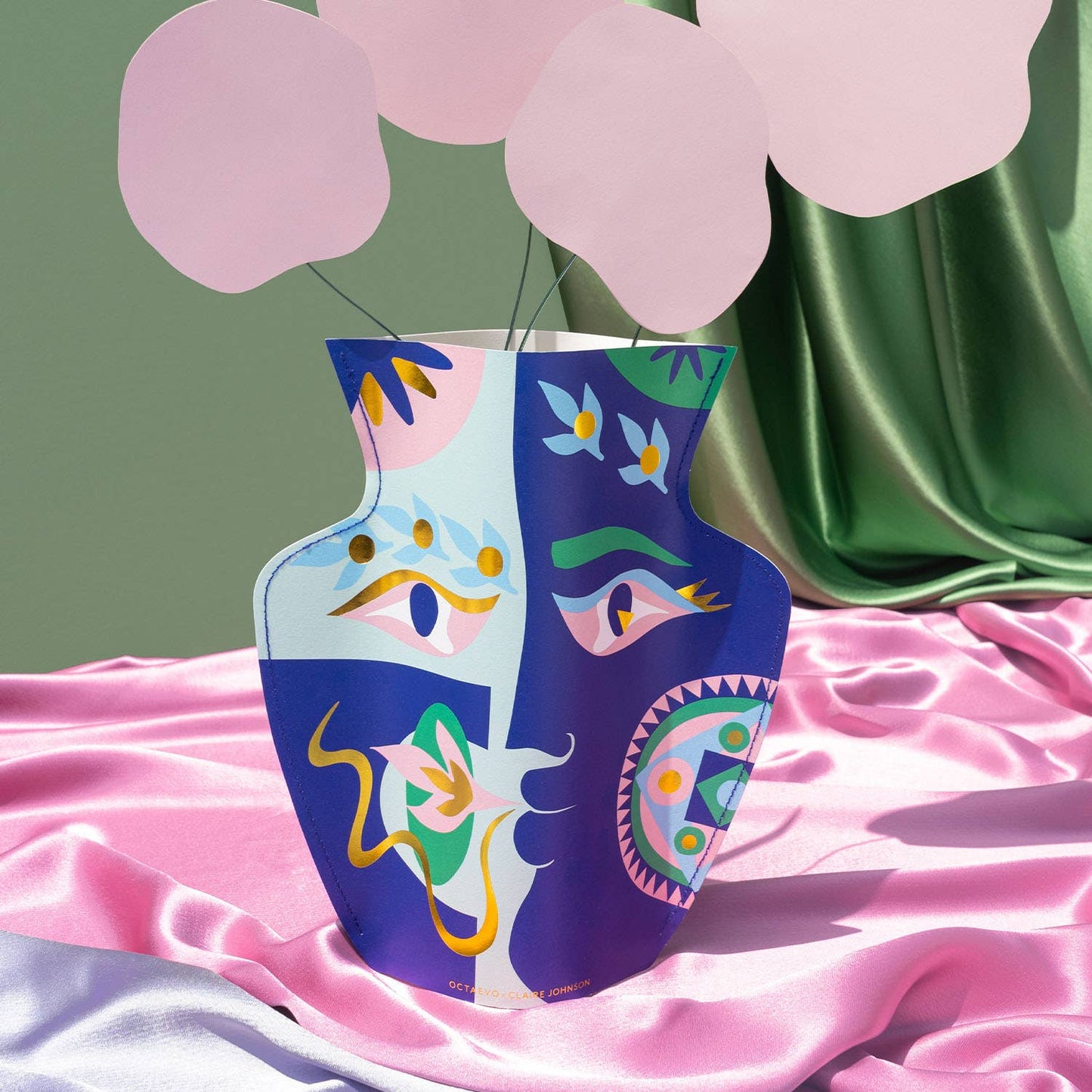 Flower Vase & Card Set | Blue