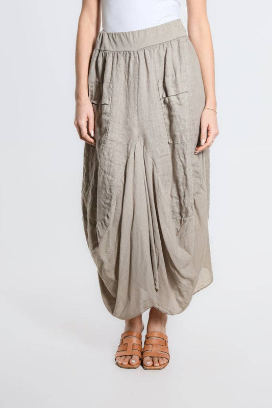 Bunched Pocket Skirt | Taupe