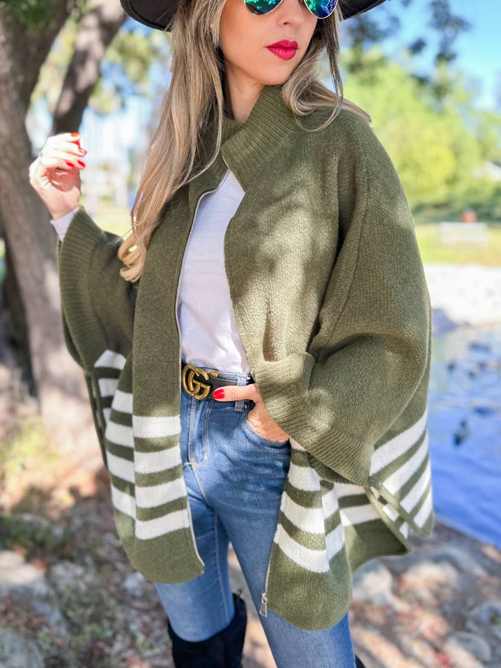 Zip-Up Cardigan | Olive