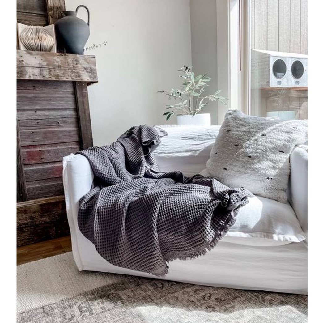 Turkish Cotton Blanket | Olive
