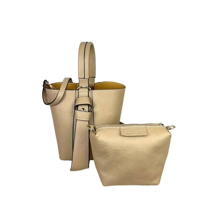 Leather Tote Handbag with Changing Bag | Brown