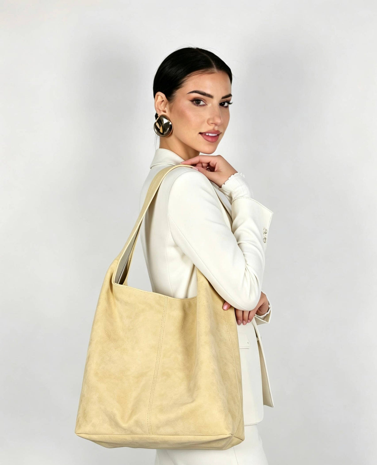 Italian Suede Hobo Bag