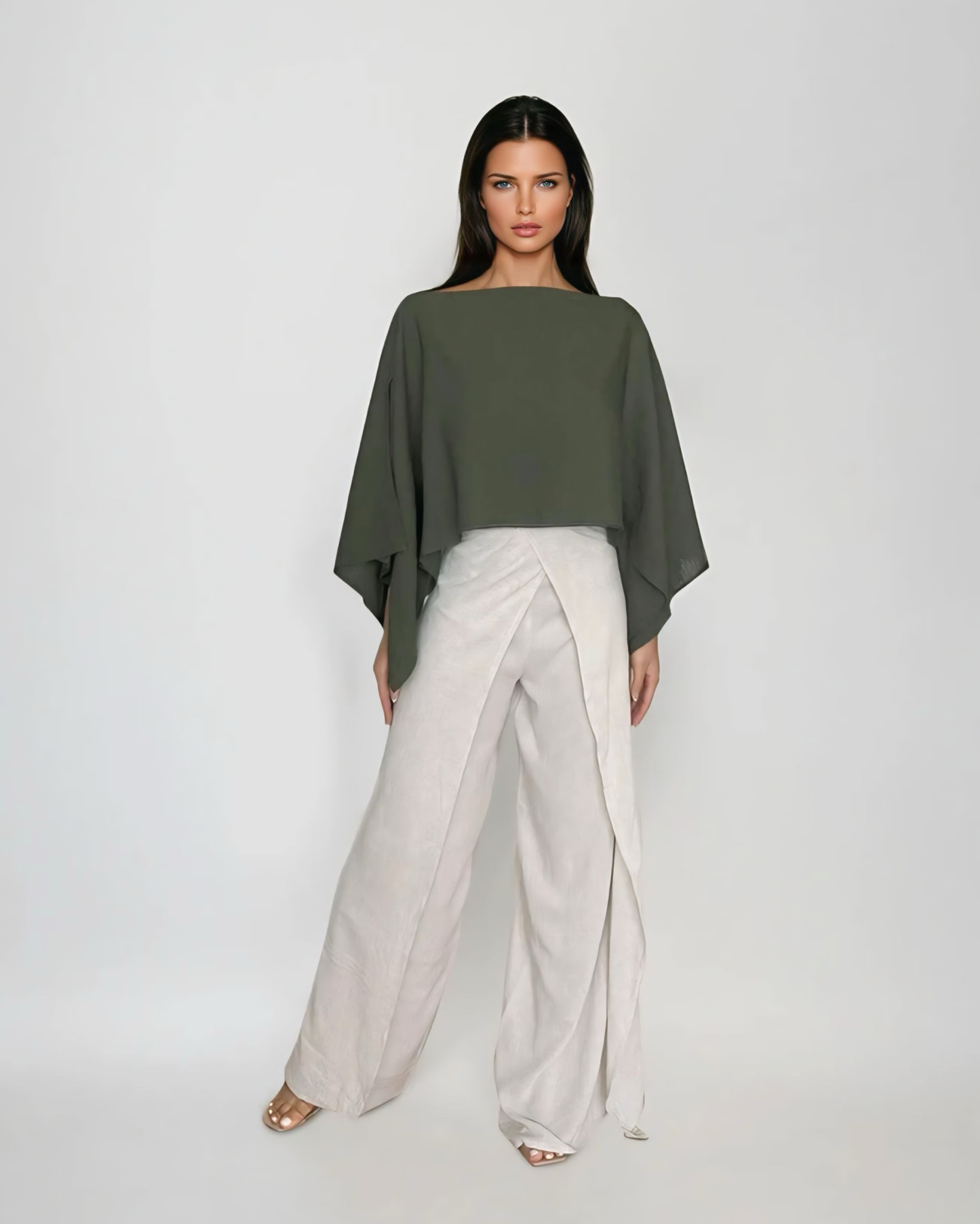 Cape Top | Olive Green Linen